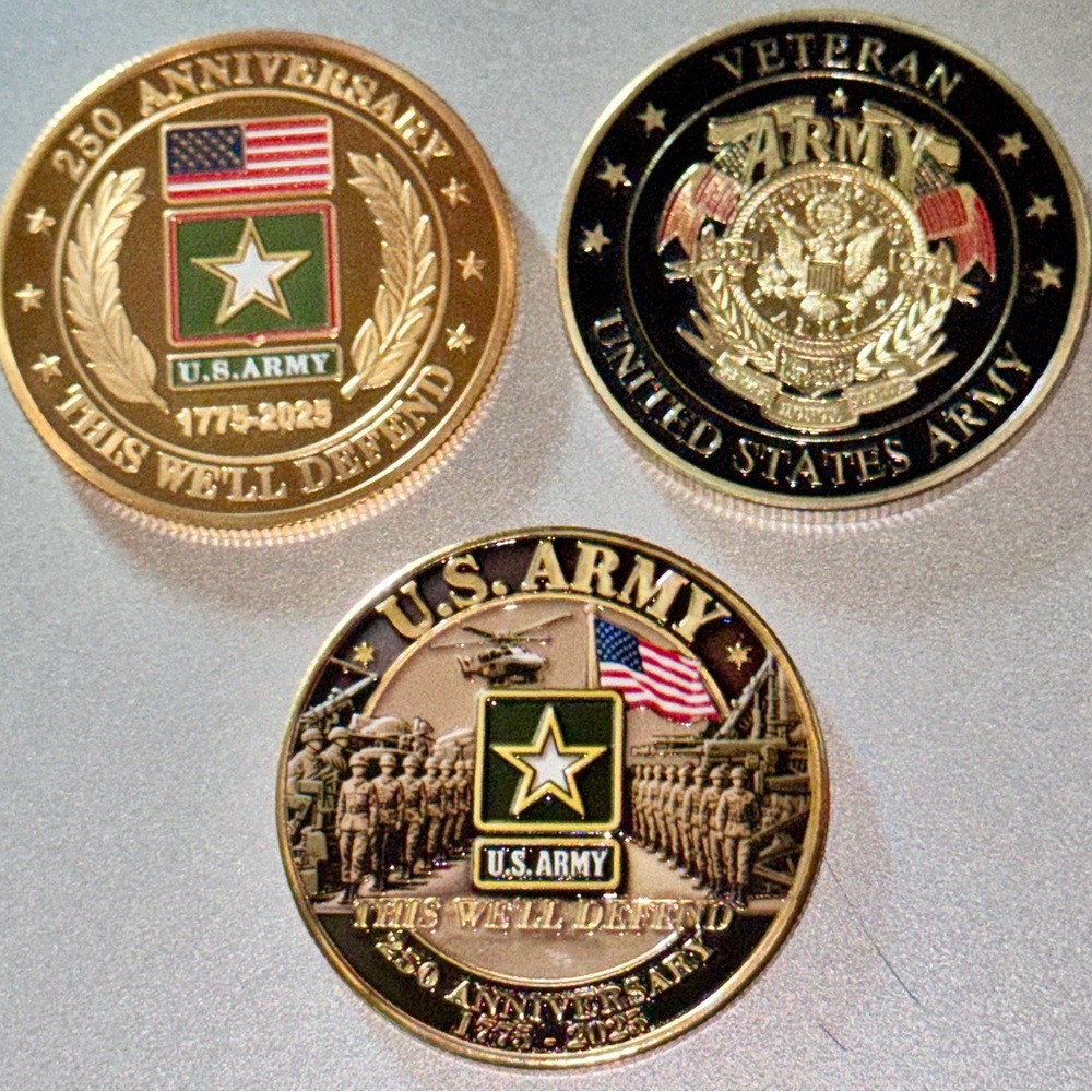 U.S. Army 250th Anniversary and Veterans Commemorative Coins Set